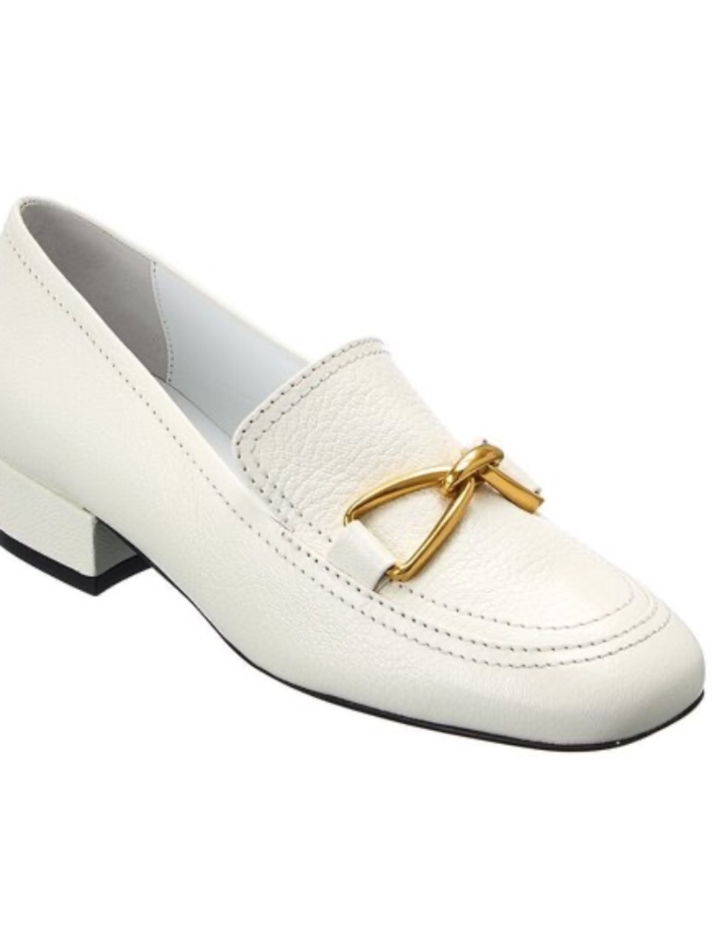 NWT By Far Lino White Leather Loafer